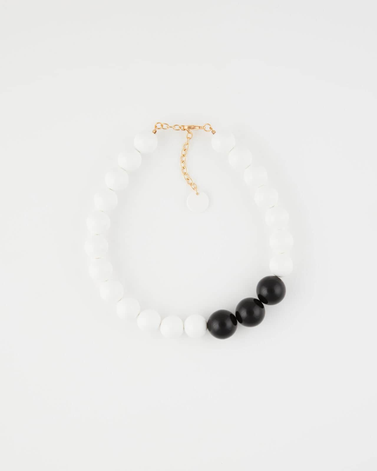 Collana Girocollo Boule Bicolore Bianco/Nero