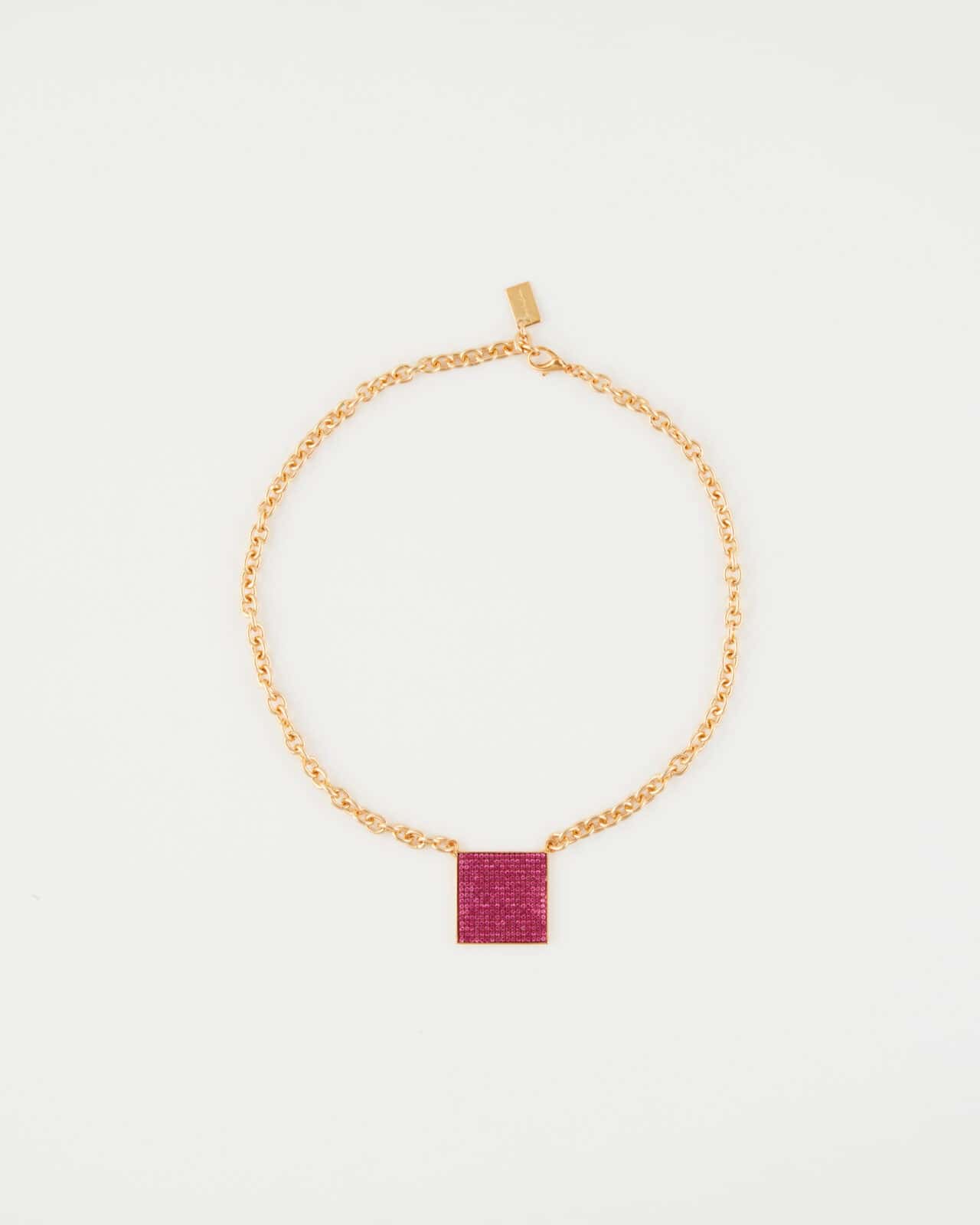 Collana con elemento Quadrato Fuxia